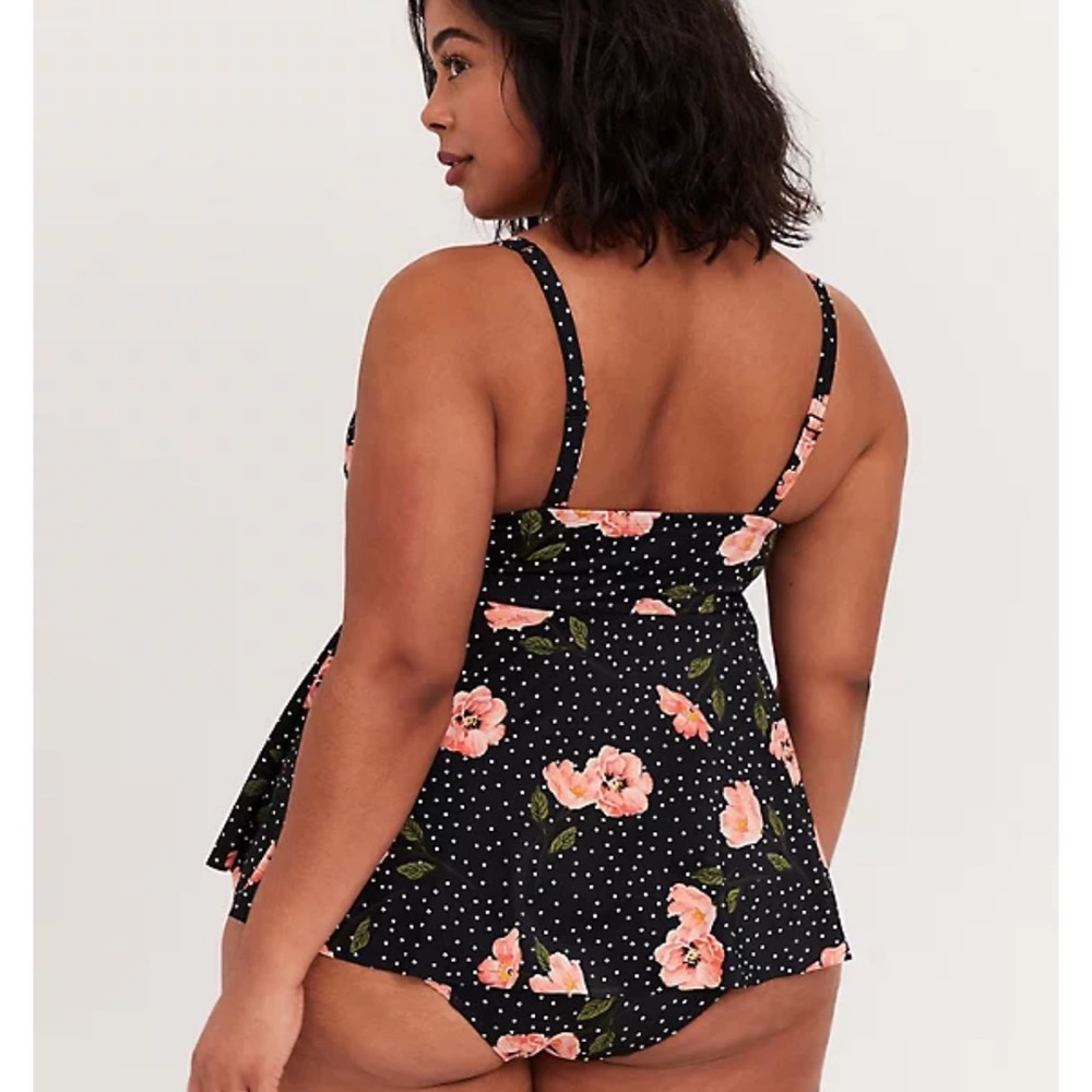 Torrid Black Floral Swim Top - Picture 3 of 7